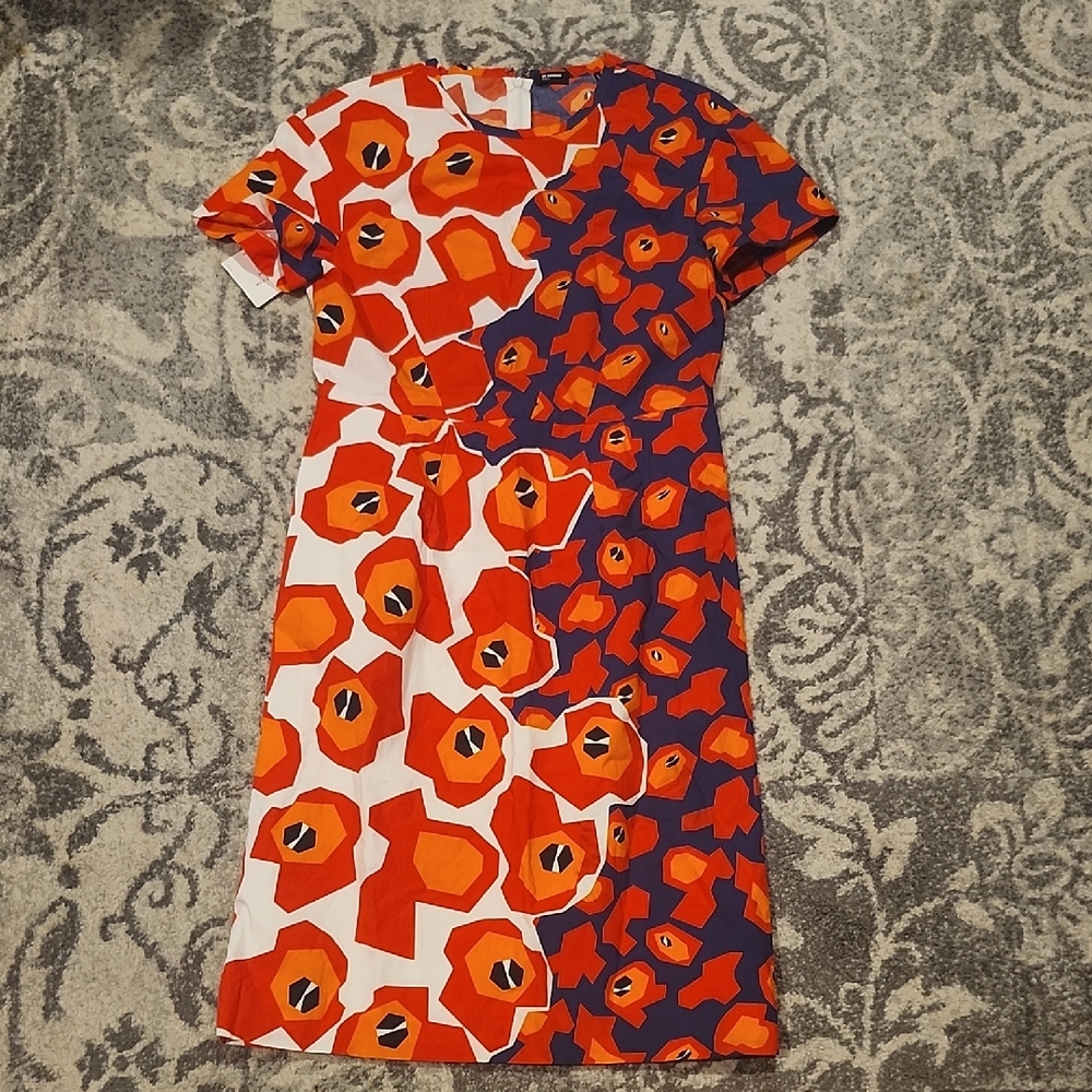 Jil Sander Asymmetrical Dress - Red and Blue Floral